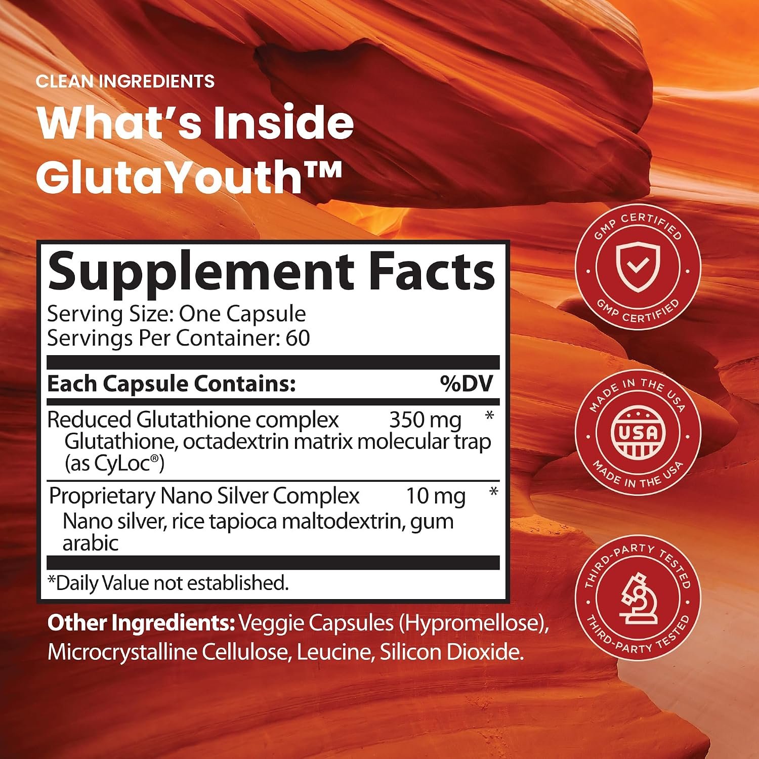 What's inside GlutaYouth: supplement facts